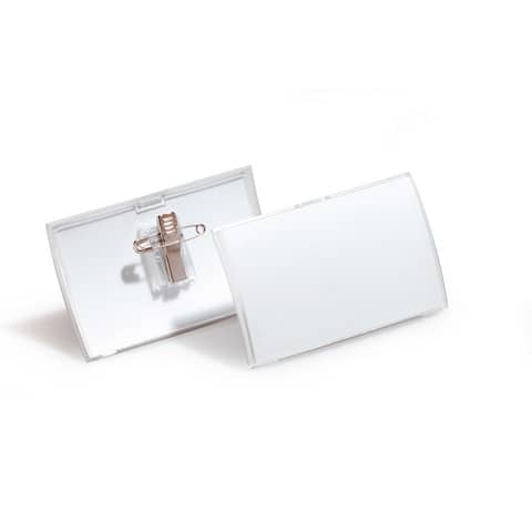Portanomi DURABLE CLICK FOLD CON COMBI CLIP trasparente inserto 54x90 mm - PPL al 70% riciclato - conf. 25 - 821419